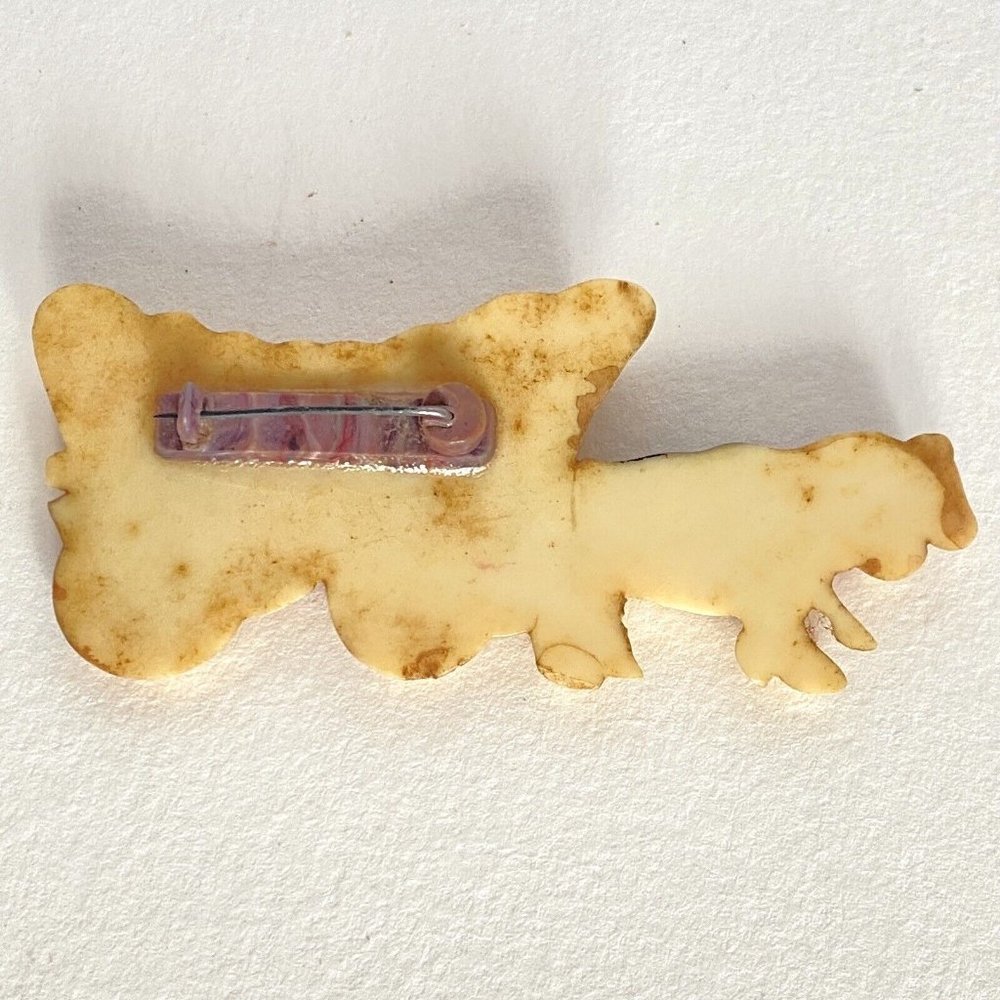 C1940 Celluloid Oxen Pulling Covered Wagon Hook B… - image 3